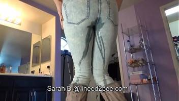 Sarah B. female desperation & wetting her jeans